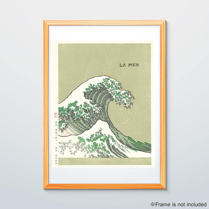 江戸伝承手摺木版画 LA MER ドビュッシー作曲「ラ・メール 表紙画」初版