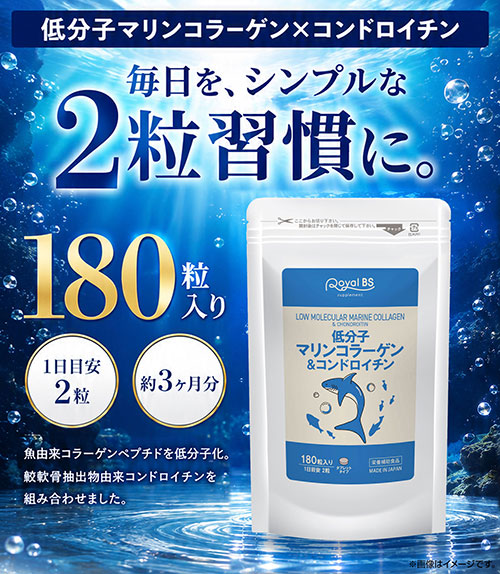 低分子マリンコラーゲン＆コンドロイチン 180粒 （#30） – Royal BS